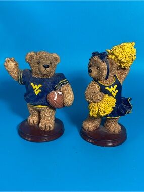 Vintage Pair West Virginia University Cheerleader & Football Bears
